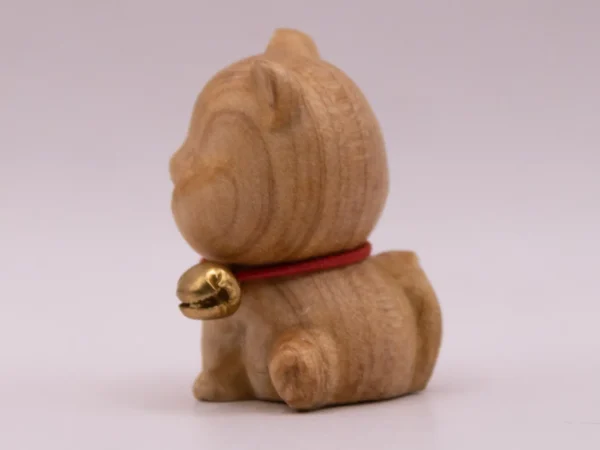 Adorable Chat en Bois avec Clochette - Décoration Rustique Charmante