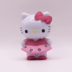 Adorable Figurine Hello Kitty en Robe Rose à Fleurs et Nœud Rose