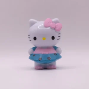 Adorable Figurine Hello Kitty en Robe Rose et Bleue