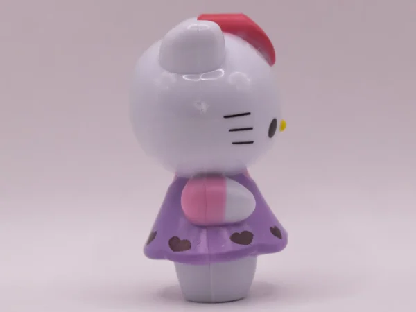 Adorable Figurine Hello Kitty en Robe Violette avec Cœur