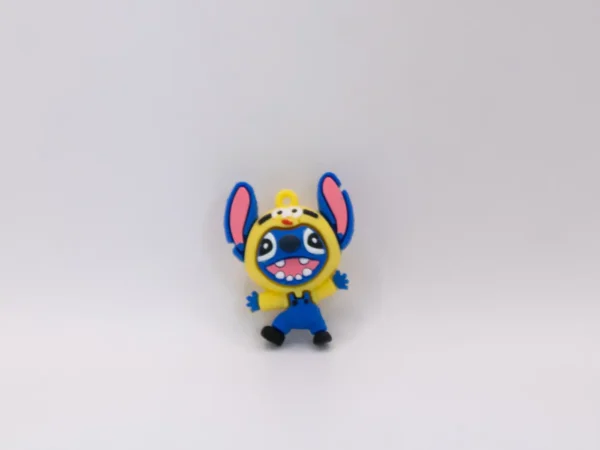Adorable Figurine Stitch Bleue en Silicone pour Porte-clés