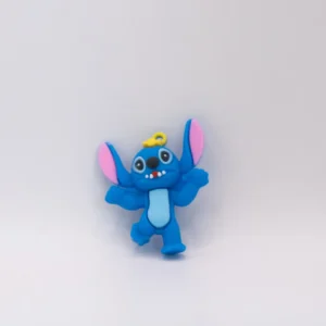 Adorable Figurine Stitch en Silicone pour Porte-clés - Bleu Vif