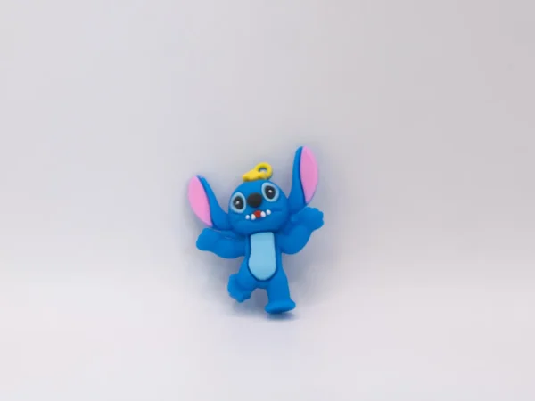 Adorable Figurine Stitch en Silicone pour Porte-clés - Bleu Vif