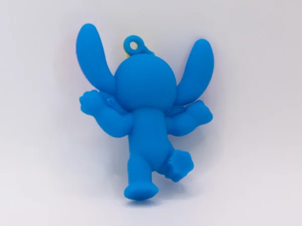 Adorable Figurine Stitch en Silicone pour Porte-clés - Bleu Vif