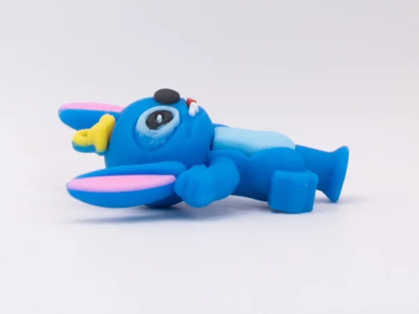 Adorable Figurine Stitch en Silicone pour Porte-clés - Bleu Vif
