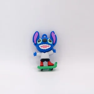 Adorable Figurine Stitch en Silicone pour Porte-clés - Bleu Vif