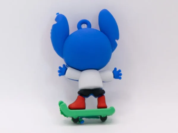 Adorable Figurine Stitch en Silicone pour Porte-clés - Bleu Vif