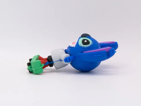 Adorable Figurine Stitch en Silicone pour Porte-clés - Bleu Vif