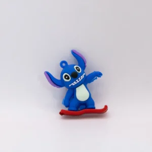 Adorable Figurine Stitch en Silicone pour Porte-clés - Bleu Vif