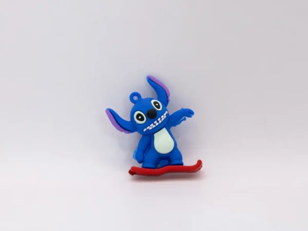 Adorable Figurine Stitch en Silicone pour Porte-clés - Bleu Vif