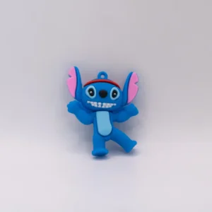 Adorable Figurine Stitch en Silicone pour Porte-clés - Bleu Vif