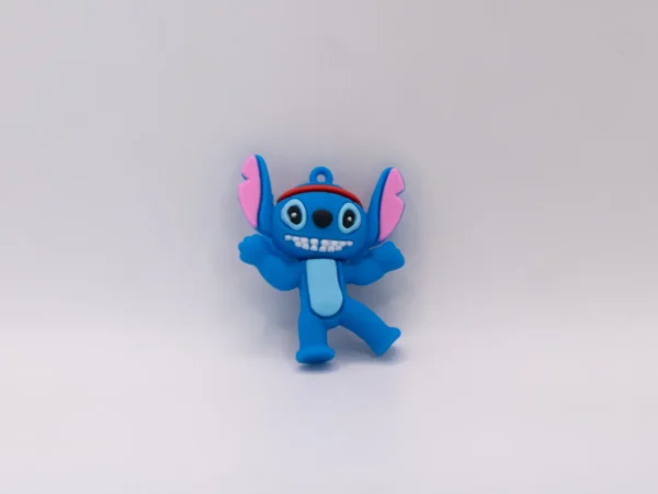Adorable Figurine Stitch en Silicone pour Porte-clés - Bleu Vif
