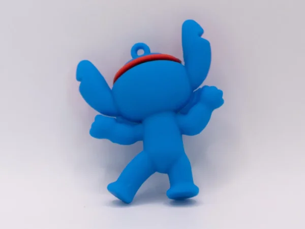 Adorable Figurine Stitch en Silicone pour Porte-clés - Bleu Vif