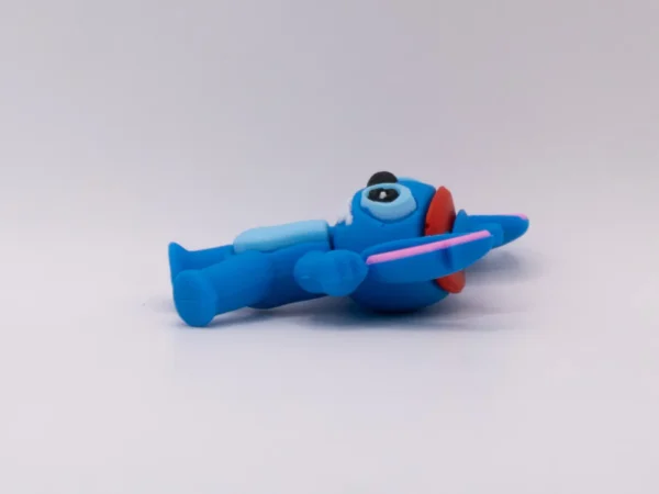 Adorable Figurine Stitch en Silicone pour Porte-clés - Bleu Vif