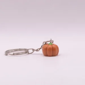 Adorable Porte-clés Citrouille Orange en Plastique - Accessoire Mignon