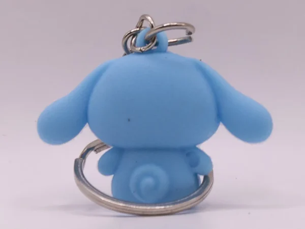 Adorable porte-clés Hello Kitty en costume de lapin bleu en plastique