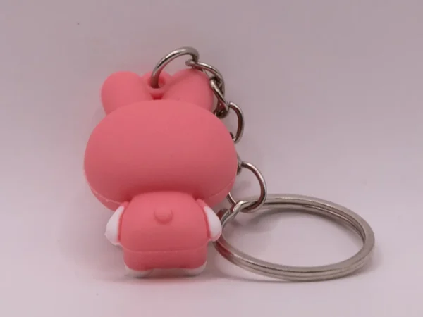 Adorable porte-clés Hello Kitty en costume de lapin rose