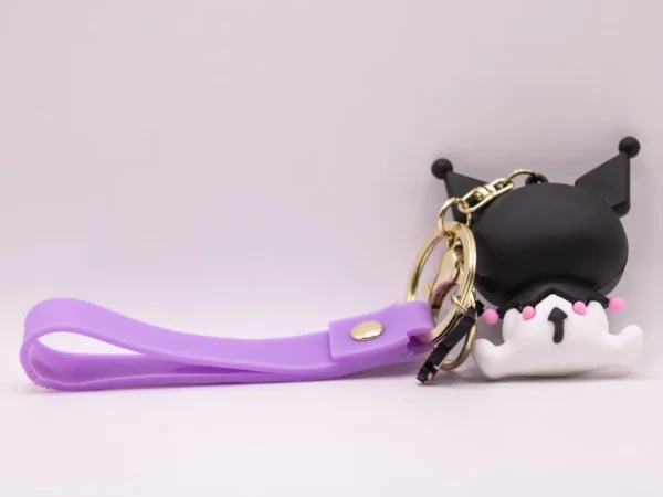 Adorable Porte-clés Kuromi et Pastèque en Plastique Violet