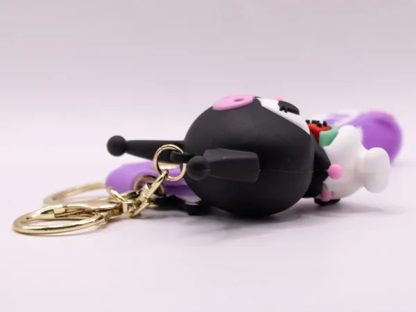 Adorable Porte-clés Kuromi et Pastèque en Plastique Violet