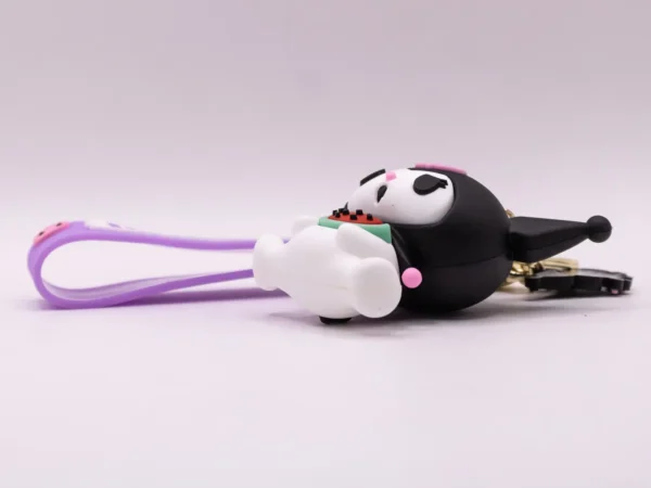 Adorable Porte-clés Kuromi et Pastèque en Plastique Violet