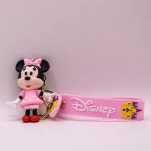 Adorable Porte-clés Minnie Mouse Rose en Plastique - Accessoire Disney