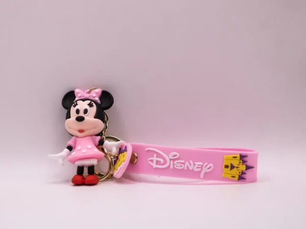 Adorable Porte-clés Minnie Mouse Rose en Plastique - Accessoire Disney