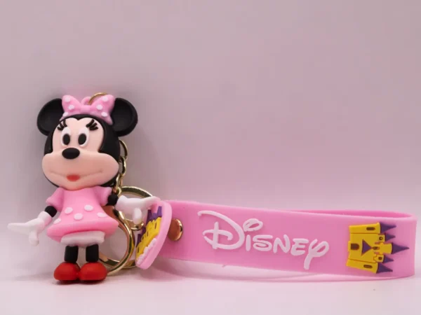 Adorable Porte-clés Minnie Mouse Rose en Plastique - Accessoire Disney