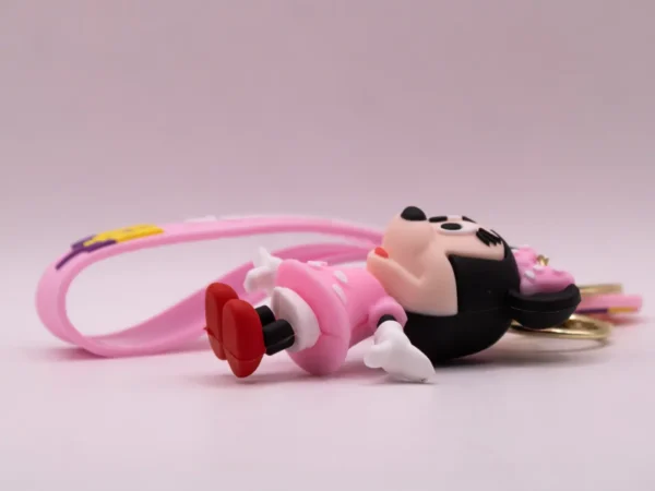 Adorable Porte-clés Minnie Mouse Rose en Plastique - Accessoire Disney