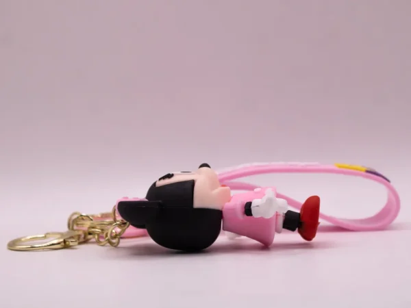 Adorable Porte-clés Minnie Mouse Rose en Plastique - Accessoire Disney