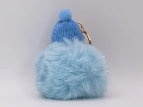 Adorable Porte-clés Poupon Fait Main en Laine Rose et Fourrure Synthétique