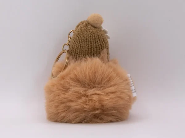 Adorable Porte-clés Poupon Laineux Rose - Accessoire Tendance