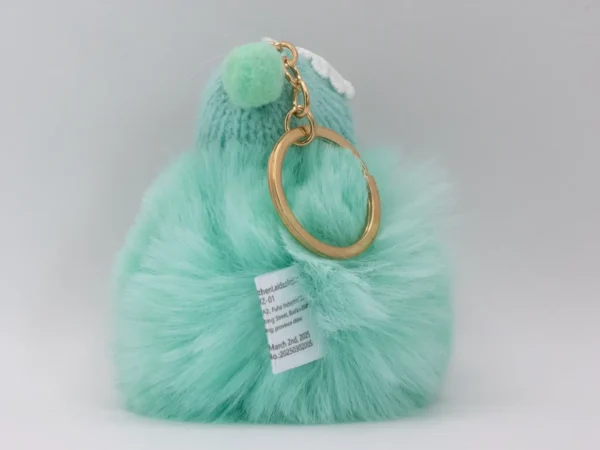 Adorable Porte-clés Poupon Laineux Rose et Blanc - Accessoire Tendance