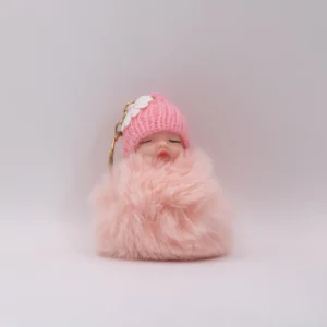Adorable Porte-clés Poupon Rose : Un Compagnon Mignon et Doux