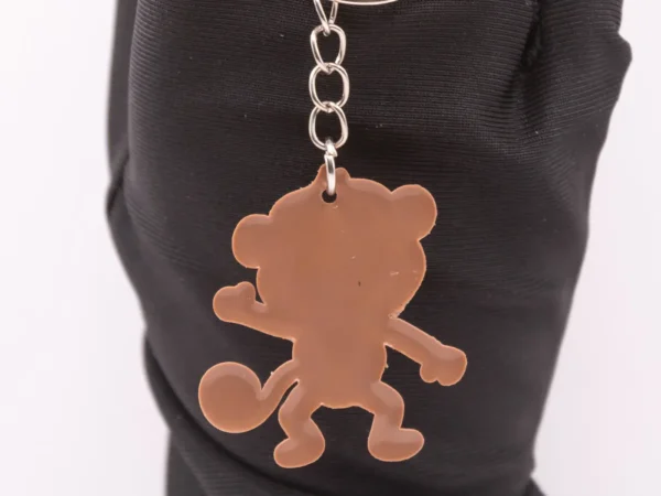 Adorable Porte-clés Singe Marron et Beige en Plastique