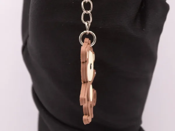 Adorable Porte-clés Singe Marron et Beige en Plastique