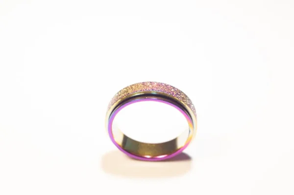 Bague Anti-Stress Tournante Multicolore en Acier Inoxydable - Design Moderne et Élégant