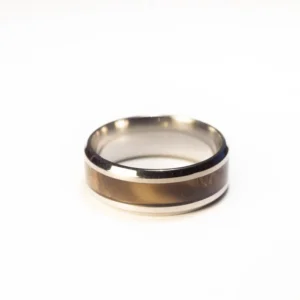 Bague Argent et Marron en Acier Inoxydable - Style Moderne et Élégant