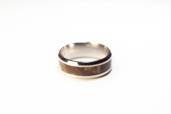 Bague Argent et Marron en Acier Inoxydable - Style Moderne et Élégant