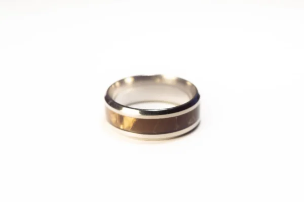 Bague Argent et Marron en Acier Inoxydable - Style Moderne et Élégant