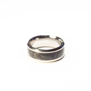 Bague Argent et Noir en Acier Inoxydable - Design Moderne et Épuré