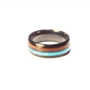 Bague en acier inoxydable noir, bleu et marron - Design moderne et élégant