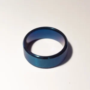 Bague Métallique Bleue Élégante en Acier Inoxydable - Diamètre 1,7 cm