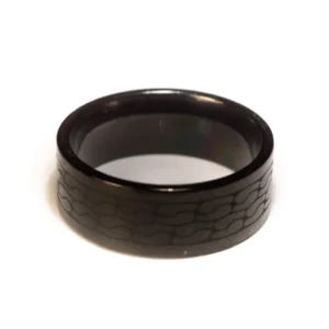 Bague Noire en Acier Inoxydable - Design Minimaliste et Moderne - Diamètre 2,1 cm