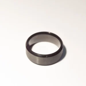 Bague Noire en Acier Inoxydable - Style Minimaliste et Moderne - Diamètre 1,7 cm