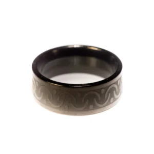 Bague Noire en Acier Inoxydable - Style Minimaliste et Moderne - Diamètre 1,7 cm