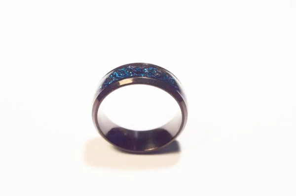 Bague Noire et Bleue en Acier Inoxydable - Design Moderne et Élégant