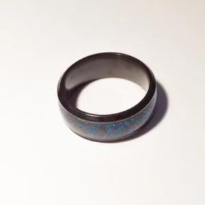 Bague Noire et Bleue en Acier Inoxydable - Design Moderne et Élégant
