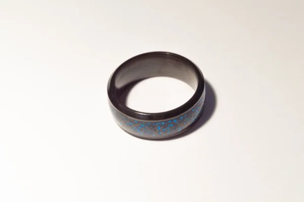 Bague Noire et Bleue en Acier Inoxydable - Design Moderne et Élégant