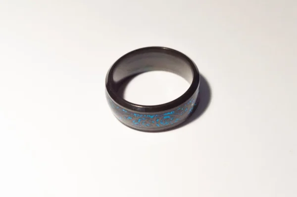 Bague Noire et Bleue en Acier Inoxydable - Design Moderne et Élégant