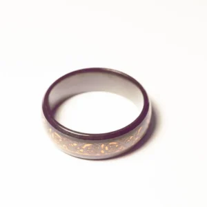 Bague Noire Symboles Marrons Acier Inoxydable Style Tribal Diamètre 3cm